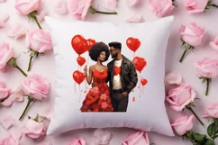 Valentines Day Black Couple Clipart, Black Couple Clipart Product Image 3