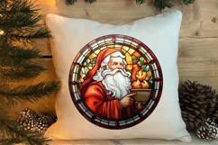 Stained Glass Painting Of Santa Clipart Sublimation Product Image 4