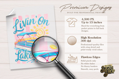 Livin on Lake Time png, Girly Pontoon Boat Design Product Image 5