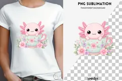 Pastel kawaii axolotl png design for T-shirts Product Image 4
