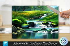 Water Stream Flowing Cutting Board Sublimation Design Product Image 1