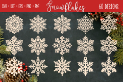 60 Snowflakes laser svg| Christmas Snowflakes ornament Product Image 4