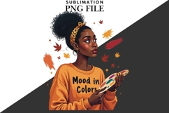 Motivational Autumn melanin woman png Product Image 4