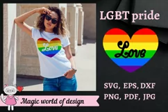 LGBT Rainbow Stripe Heart Gay Pride svg for Cricut Product Image 4
