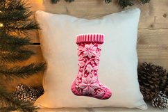 Pink Christmas Crochet Clipart, Christmas PNG Product Image 4