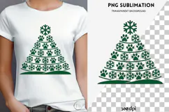 Paw print Christmas tree png design for T-shirts Product Image 4