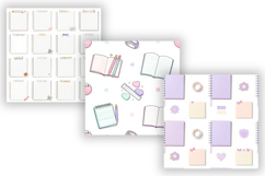 Cute Back To School Digital Paper Pack, Kawaii School Product Image 4