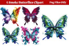 Smoke Butterflies Clipart PNG Product Image 1