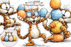 Whimsical Easter Cats Clipart PNG, Watercolor Easter PNG Product Image 2