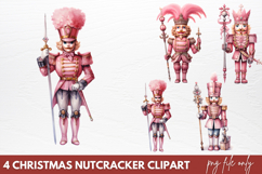 Pink Christmas Nutcracker Clipart Sublimation Product Image 1