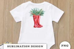 Winter Floral Rubber boots Clipart PNG Product Image 4