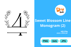 Simple Blossom Line Monogram Product Image 1