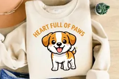 Heart Full of Paws Cute Dog Lover Shirt Design Product Image 4