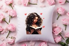 Valentines Day Bookworm African Girl Clipart Product Image 4
