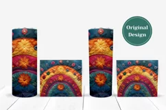 Embroidery Tumbler Sublimation, Floral Tumbler Wrap Design Product Image 4