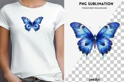Blue butterfly png design for T-shirts Product Image 4