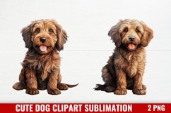 Cute Dog Watercolor Clipart, Dog watercolor Clipart Product Image 1