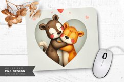 Cuddly Animal Hearts Mouse Pad PNG Design Product Image 1