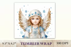 Christmas Sublimation Tumbler Design, Watercolor Cute Angel Product Image 2