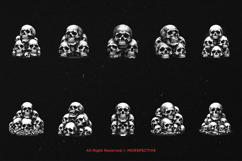 10 Bundle Dark Art Skull Head Pile scattered Stacking Horror Product Image 6