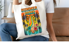 Summer Vibes PNG, Retro Surfboard Sublimation Design Product Image 4