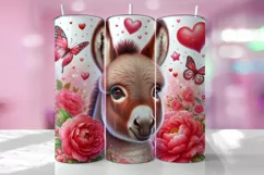 Valentine's Day Donkey Tumbler Wrap Sublimation Design Product Image 1