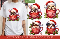 Cute Christmas Dog clipart, Dog Sublimation bundle Product Image 4