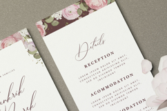 beautiful wedding card invitation with roses flower wreath Product Image 4