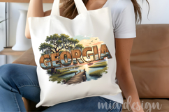Georgia State PNG, Vintage Peach State Botanical Sublimation Product Image 5