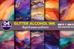Glitter Alcohol Ink Background Paper Bundle PNG Product Image 5