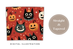 Cartoon Halloween Cats Tumbler, Cute Halloween Sublimation Product Image 4