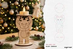 Reindeer Candle Holder Laser Cut | Glowforge | SVG Product Image 2