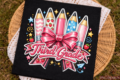 Preppy Back to School Pencil sticker Sublimation Design Product Image 4