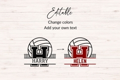 Volleyball Monogram SVG Alphabet AZ | Split Letter Product Image 4