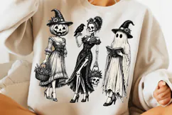Halloween PNG Spooky Girl Squad, Preppy Halloween PNG, Ghost Product Image 1