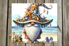 Gnome Beach life | 4 Skinny Tumbler Sublimation designs PL Product Image 4