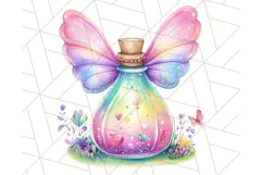 Pastel Fairy Clip Art PNG With Glitter, Rainbow Fairy Png Product Image 4