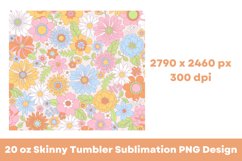 Retro Flowers Seamless Flowers 20 oz Tumbler Sublimation PNG Product Image 4