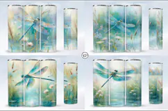 4 Dragonfly Tumbler Sublimation, 20 oz Tumbler Wrap Product Image 2