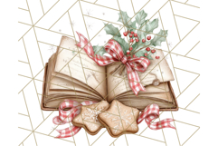 Christmas Book Clipart, Festive Reading PNG Illustrations Product Image 4
