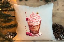 Pink Christmas Coffee Sublimation Clipart, Christmas PNG Product Image 4
