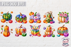 Autumn Pumpkins Clipart Bundle Sublimation 65 PNG Product Image 5