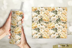 Peonies tumbler sublimation wrap design png Product Image 2