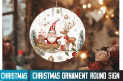 Christmas Ornament Sign,Christmas Round Sign Sublimation PNG Product Image 1