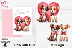Valentine dog sublimation, Valentine card, dog with a hear Product Image 1