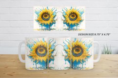 Sunflower Splash Water Mug Wrap| Mug sublimation design Product Image 5