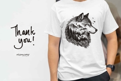 Wolf Silhouette with Mountain and Forest Product Image 4