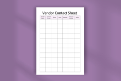 Vendor Contact Sheet Business Organizer Template Minimalist Product Image 4