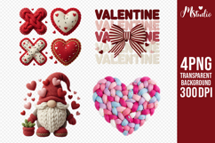 Valentine Latch Hook Yarn Knitted Icons PNG Sublimation Product Image 1