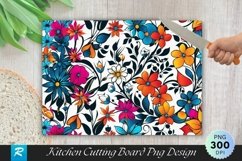Three Colors Bright Floral Cutting Board Sublimation Design Product Image 1